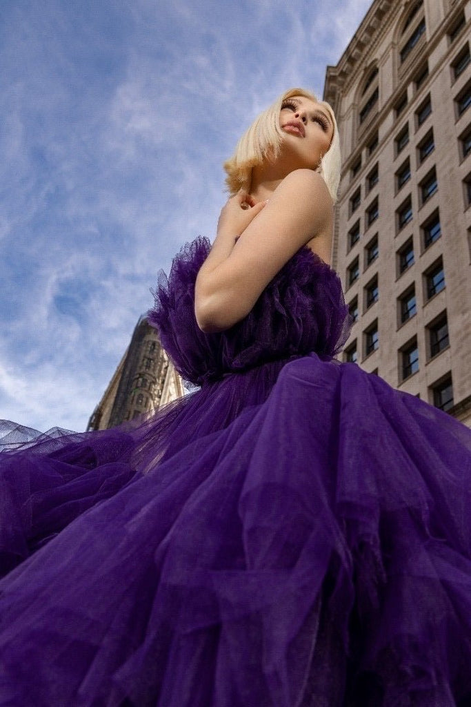 Grace Purple Gown - LoLo Hoxha